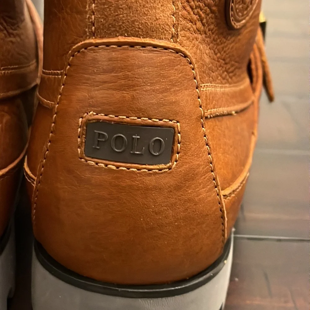 Polo Ralph Lauren Ranger Country Boots new brown tumbled leather Men’s Size 9